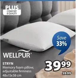 JYSK Wellpur STRYN Memory foam pillow offer