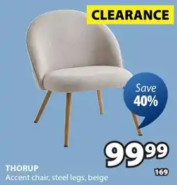 JYSK THORUP Accent chair, steel legs, beige offer