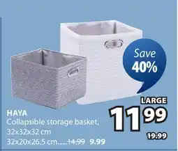 JYSK HAYA Collapsible storage basket offer