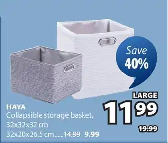 JYSK HAYA Collapsible storage basket offer