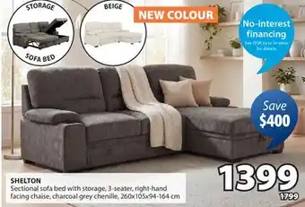 JYSK SHELTON Sectional sofa bed with storage offer