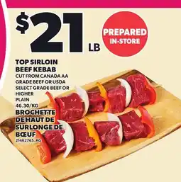 Independent City Market TOP SIRLOIN BEEF KEBAB offer