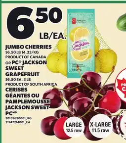 Independent City Market JUMBO CHERRIES OR PC JACKSON SWEET GRAPEFRUIT, 3 LB offer