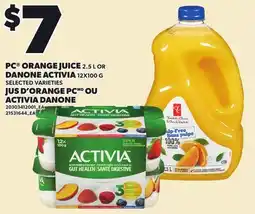 Independent City Market PC ORANGE JUICE 2.5 L OR DANONE ACTIVIA offer