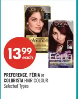 Shoppers Drug Mart PREFERENCE, FÉRIA or COLORISTA HAIR COLOUR offer