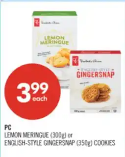 Shoppers Drug Mart PC LEMON MERINGUE (300g) or ENGLISH-STYLE GINGERSNAP (350g) COOKIES offer