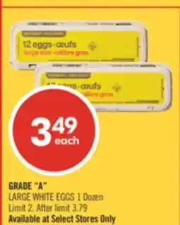 Shoppers Drug Mart GRADE A LARGE WHITE EGGS offer