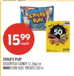 Shoppers Drug Mart CHILD'S PLAY ASSORTED CANDY (1.3kg) or MARS FUN SIZE TREATS (50's) offer