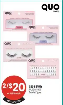 Shoppers Drug Mart QUO BEAUTY FALSE LASHES offer