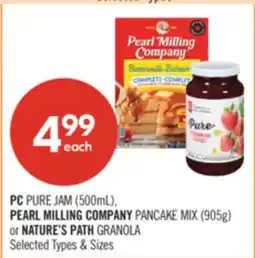 Shoppers Drug Mart PC PURE JAM (500mL), PEARL MILLING COMPANY PANCAKE MIX (905g) or NATURE'S PATH GRANOLA offer