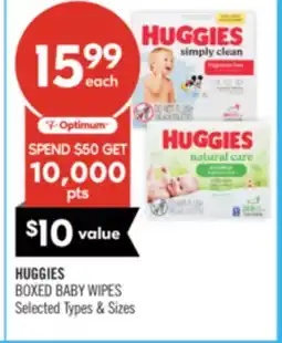 Shoppers Drug Mart HUGGIES BOXED BABY WIPES offer