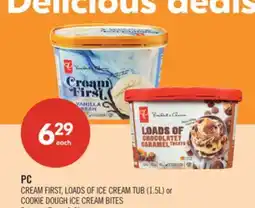 Shoppers Drug Mart PC CREAM FIRST, LOADS OF ICE CREAM TUB (1.5L) or COOKIE DOUGH ICE CREAM BITES offer