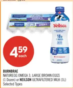 Shoppers Drug Mart BURNBRAE NATUREGG OMEGA 3, LARGE BROWN EGGS (1 Dozen) or NEILSON ULTRAFILTERED MILK (1L) offer