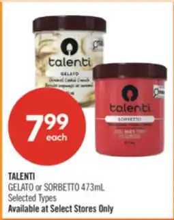 Shoppers Drug Mart TALENTI GELATO or SORBETTO offer