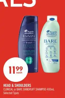 Shoppers Drug Mart HEAD & SHOULDERS CLINICAL or BARE DANDRUFF SHAMPOO offer