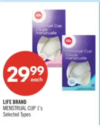 Shoppers Drug Mart LIFE BRAND MENSTRUAL CUP offer