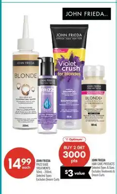 Shoppers Drug Mart JOHN FRIEDA HAIR CARE PRODUCTS offer