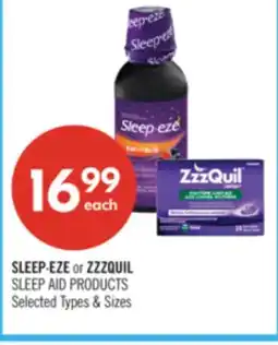 Shoppers Drug Mart SLEEP-EZE or ZZZQUIL SLEEP AID PRODUCTS offer