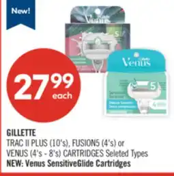Shoppers Drug Mart GILLETTE TRAC II PLUS (10's), FUSIONS (4's) or VENUS (4's - 8's) CARTRIDGES offer
