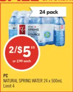 Shoppers Drug Mart PC NATURAL SPRING WATER offer