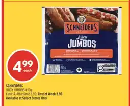 Shoppers Drug Mart SCHNEIDERS JUICY JUMBOS offer
