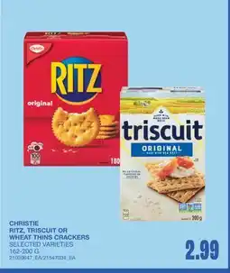 Wholesale Club RITZ, TRISCUIT OR WHEAT THINS CRACKERS offer