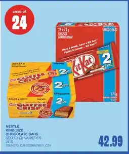 Wholesale Club KING SIZE CHOCOLATE BARS, 24'S offer