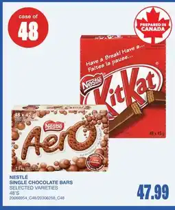 Wholesale Club NESTLE SINGLE CHOCOLATE BARS, 48'S offer