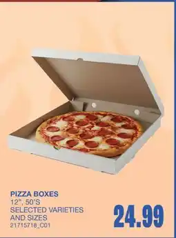 Wholesale Club PIZZA BOXES, 12, 50'S offer