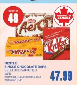 Wholesale Club SINGLE CHOCOLATE BARS, 48'S offer