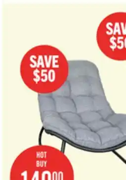 The Brick Oslo Outdoor Patio Lounger Chair - Hand-Woven Resin Wicker & Metal, UV & Weather Resistant - Grey offer