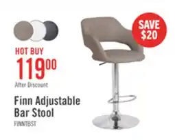 The Brick Finn Barstool with Swivel & Adjustable Seat, Vegan Leather Fabric, 23-31.5H, Metal - Beige offer