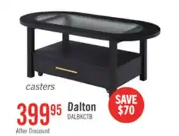 The Brick Dalton 47.5 Coffee Table with Glass Top and Drawer - Black offer