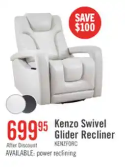 The Brick Kenzo 35 Leather-Look Fabric Swivel Glider Reclining Chair - Fog Grey offer