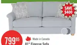 The Brick Finesse 81 Contemporary Chenille Fabric Sofa - Heather Grey offer