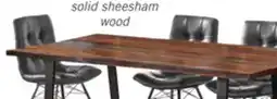 The Brick Bowery Dining Table, Sheesham Wood, Metal, Trapizoid Base, 80W - Brown offer