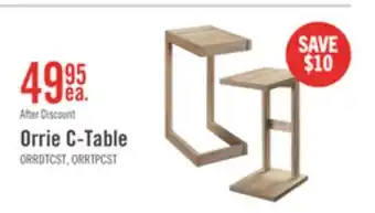 The Brick Orrie 11.75 C-Shaped Chairside Table - Taupe offer
