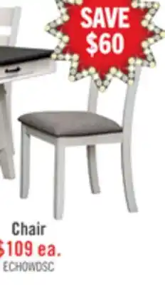 The Brick Echo Dining Chair with Linen-Look Fabric, Wood, Ladder-Back - White offer