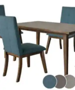 The Brick Chelsea 7pc Dining Set with Table & 6 Blue Chairs, 60W - Walnut Brown offer