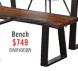 The Brick Bowery Dining Bench, Sheesham Wood, Metal, Trapizoid Base, 70W - Brown offer
