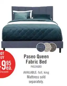 The Brick Paseo Upholstered Platform Bed in Navy Fabric - Queen Size offer
