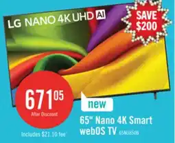 The Brick LG 65 NU850 Nano 4K Smart webOS TV (65NU850BPUA.ACC) – 2026 Model offer