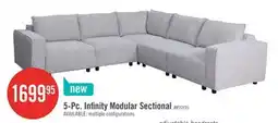 The Brick Infinity Modular 5-Piece Chenille Fabric Sofa Sectional – Light Grey offer