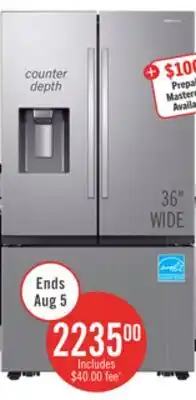 The Brick Samsung Bespoke AI 35.75 26 Cu. Ft 3-Door French Door Refrigerator – Silver - RF27CG5B30SRAA offer