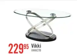 The Brick Vikki 48 Modern Oval Glass Top Coffee Table - Glass with Metal Base offer