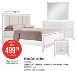 The Brick Halo 6pc Bedroom Set with Bed, Dresser, Mirror & Nightstand, LED, Glam, White - Queen Size offer