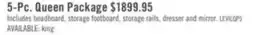 The Brick Levi 5pc Bedroom Set with Storage Bed, Dresser & Mirror, Wooden, Drift Grey - Queen Size offer