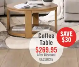 The Brick Declan 31.5 Modern Round Coffee Table with Casters – Natural Wood offer