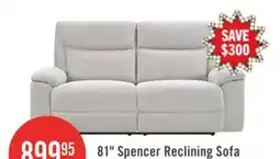 The Brick Spencer 80.9 Chenille Fabric Manual Reclining Sofa - Grey offer