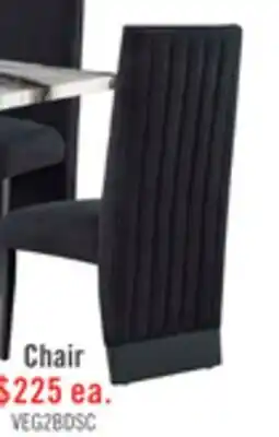 The Brick Vega Dining Chair with Polyester Fabric, Wood, Channeled Tufting - Black offer